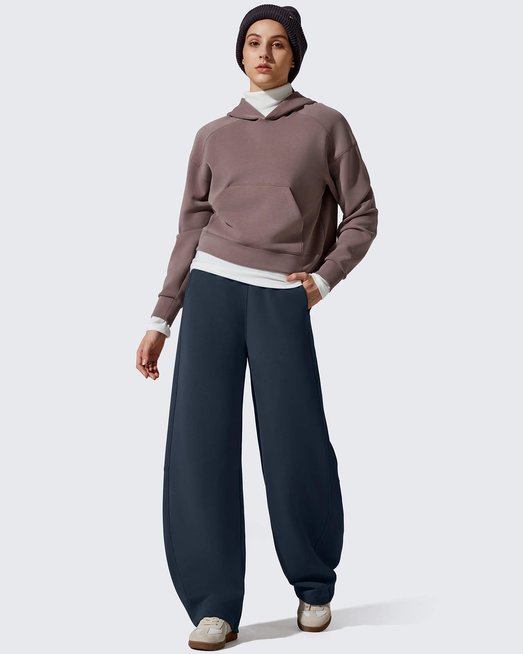 Smoofit Fleece Lined Baggy Barrel Wide Leg Sweatpants