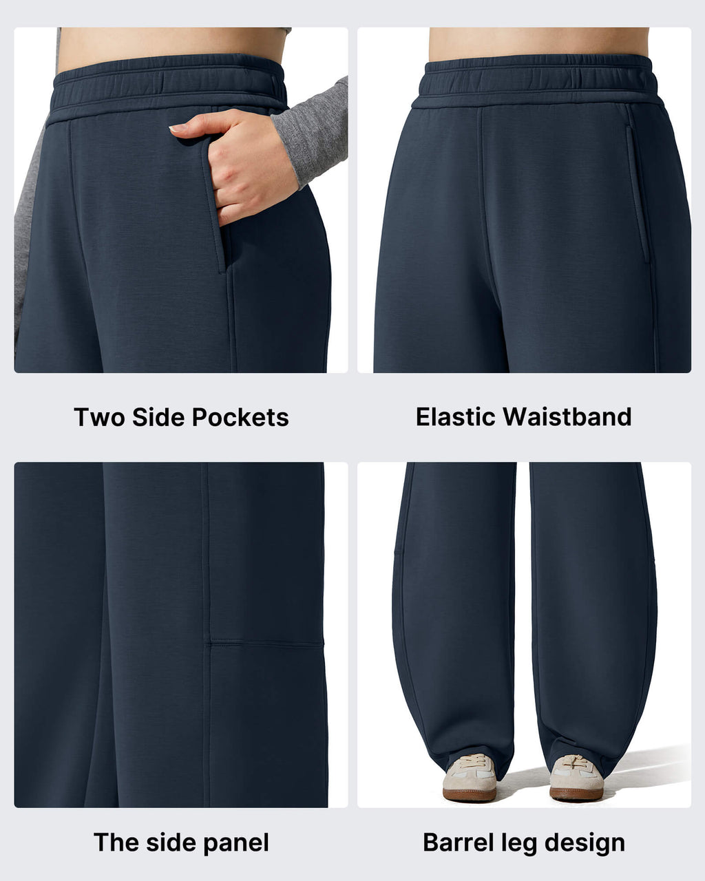 Smoofit Fleece Lined Baggy Barrel Wide Leg Sweatpants