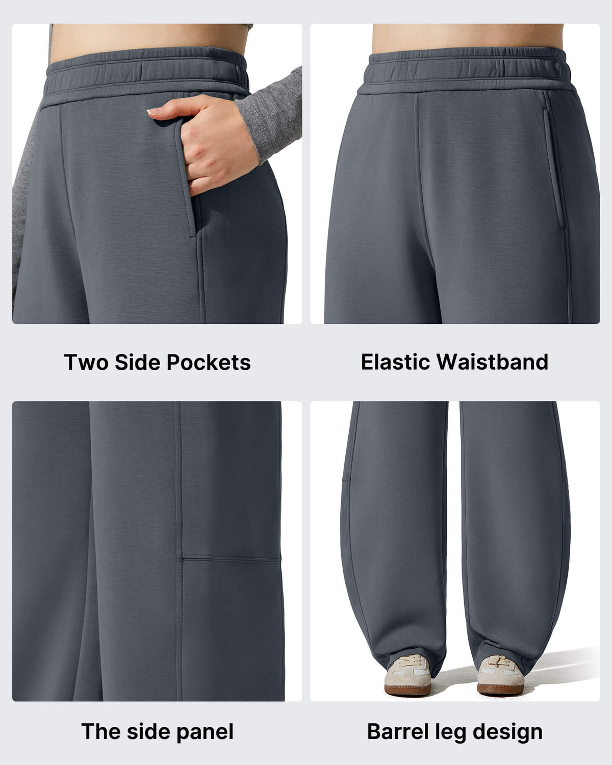 Smoofit Fleece Lined Baggy Barrel Wide Leg Sweatpants