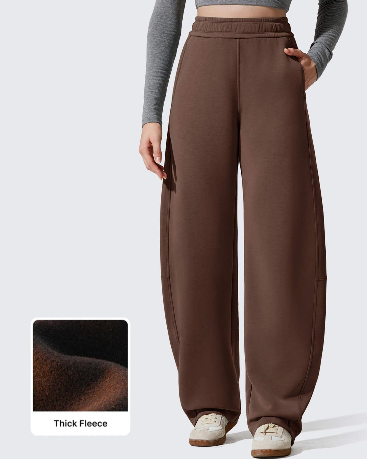 Smoofit Fleece Lined Baggy Barrel Wide Leg Sweatpants