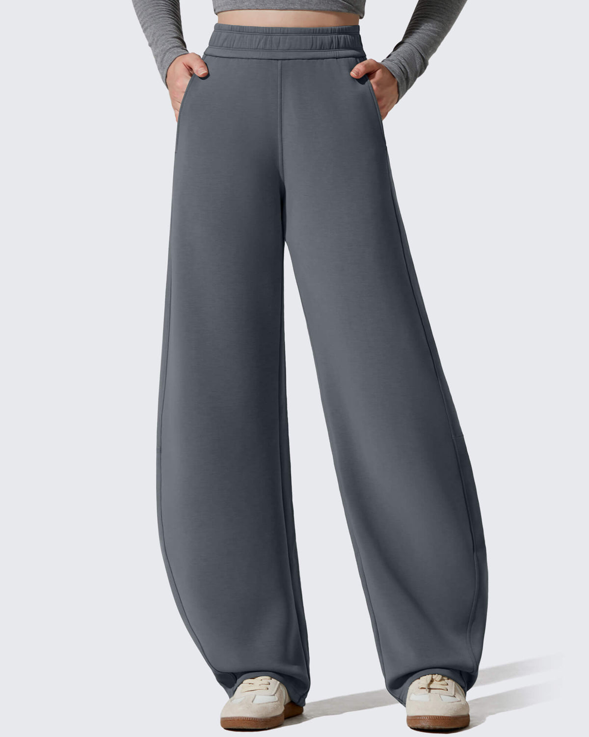 Smoofit Fleece Lined Baggy Barrel Wide Leg Sweatpants