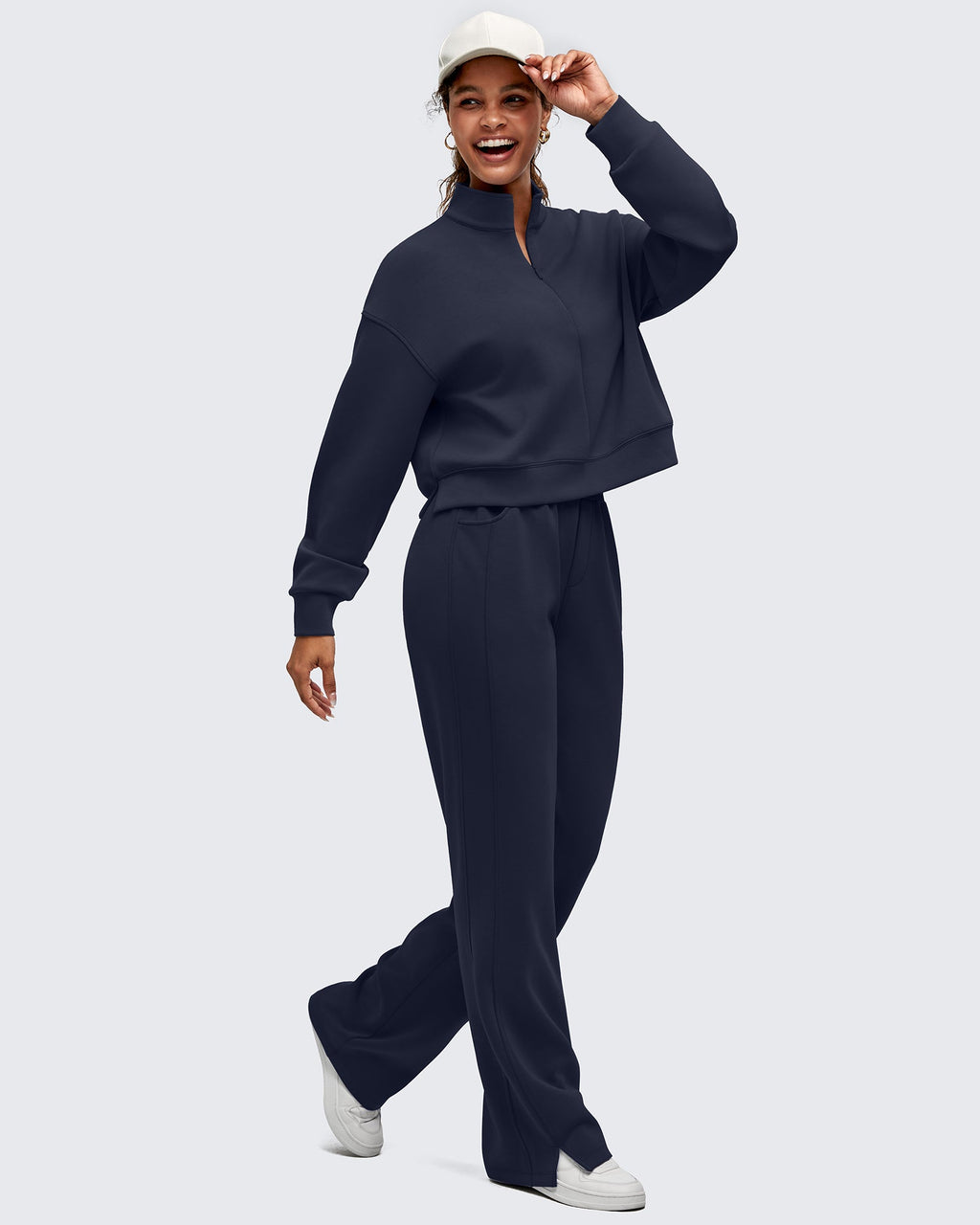 Smoofit Half-Zip Mock Neck Long Sleeve Sweatshirts