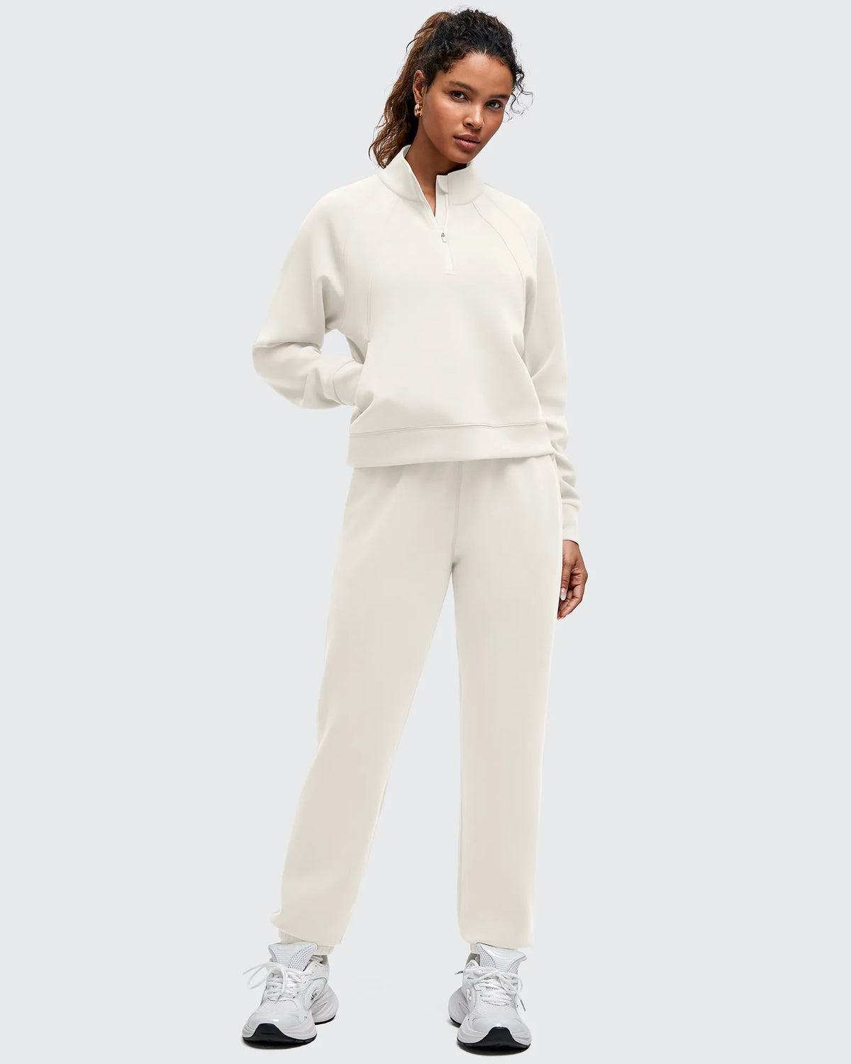 Smoofit Half-Zip Pullover Mock Neck Pockets Sweatshirts