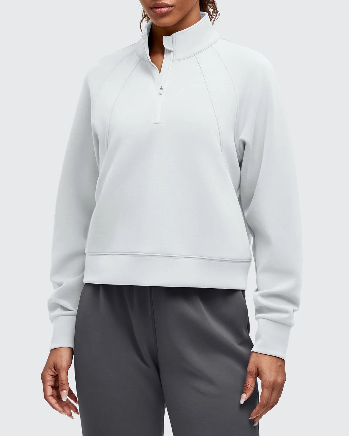 Smoofit Half-Zip Pullover Mock Neck Pockets Sweatshirts