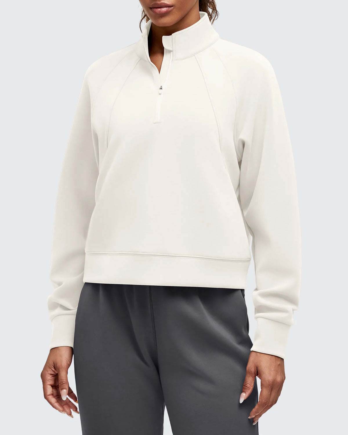 Smoofit Half-Zip Pullover Mock Neck Pockets Sweatshirts