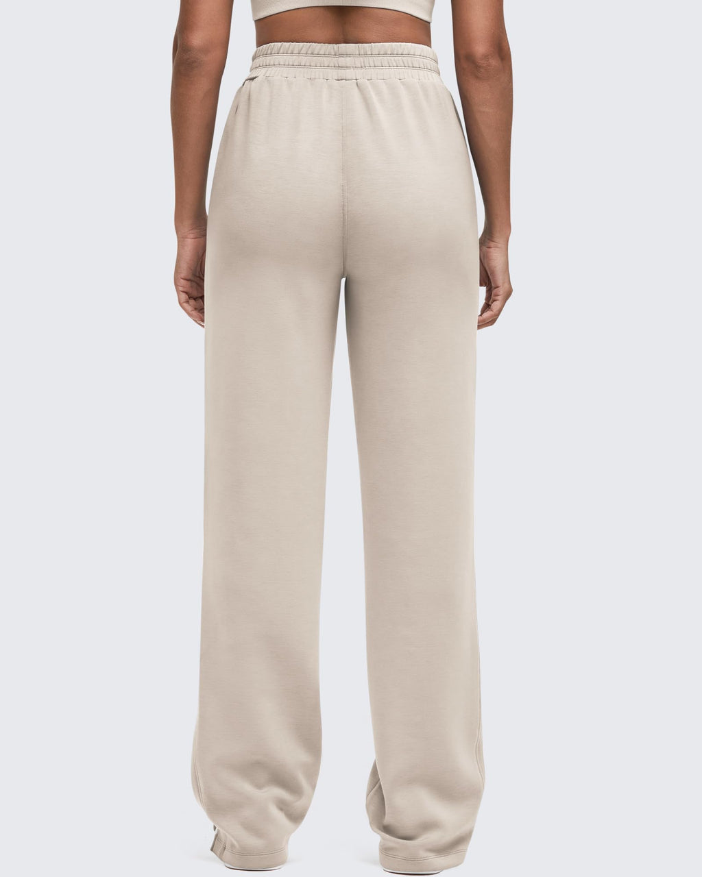 Smoofit High-Waist Side Slit Wide Leg Sweatpants