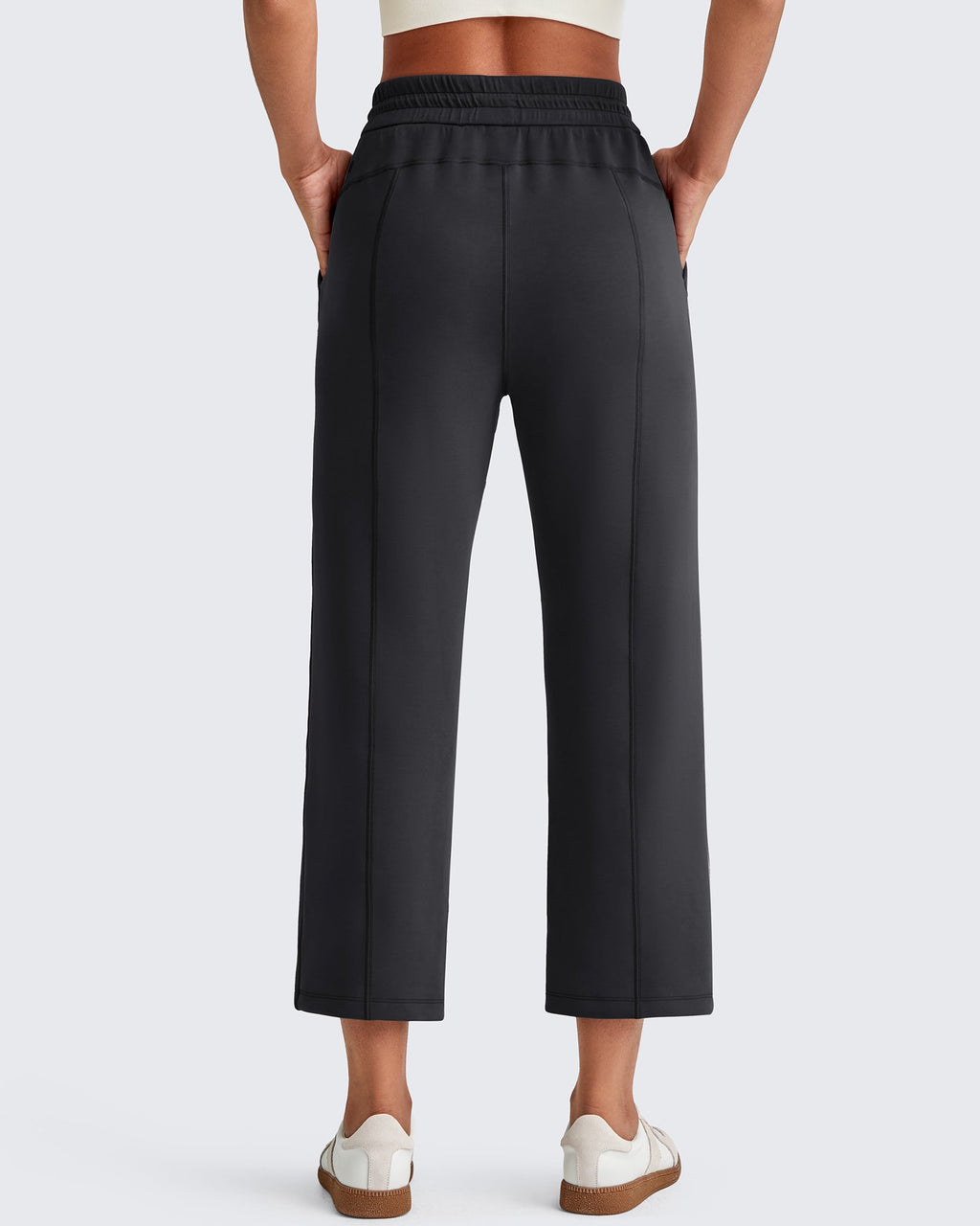 Smoofit High Waist Wide Leg Capris Pants 19''