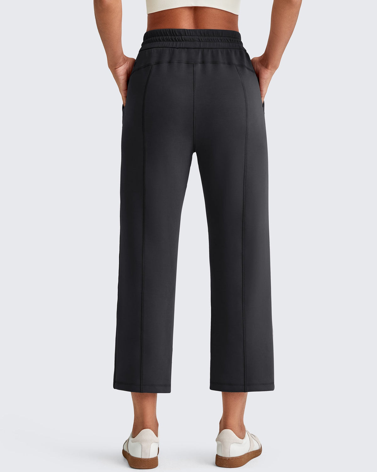 Smoofit High Waist Wide Leg Capris Pants 19''