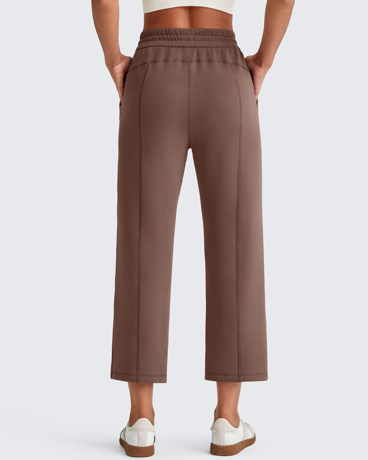 Smoofit High Waist Wide Leg Capris Pants 19''