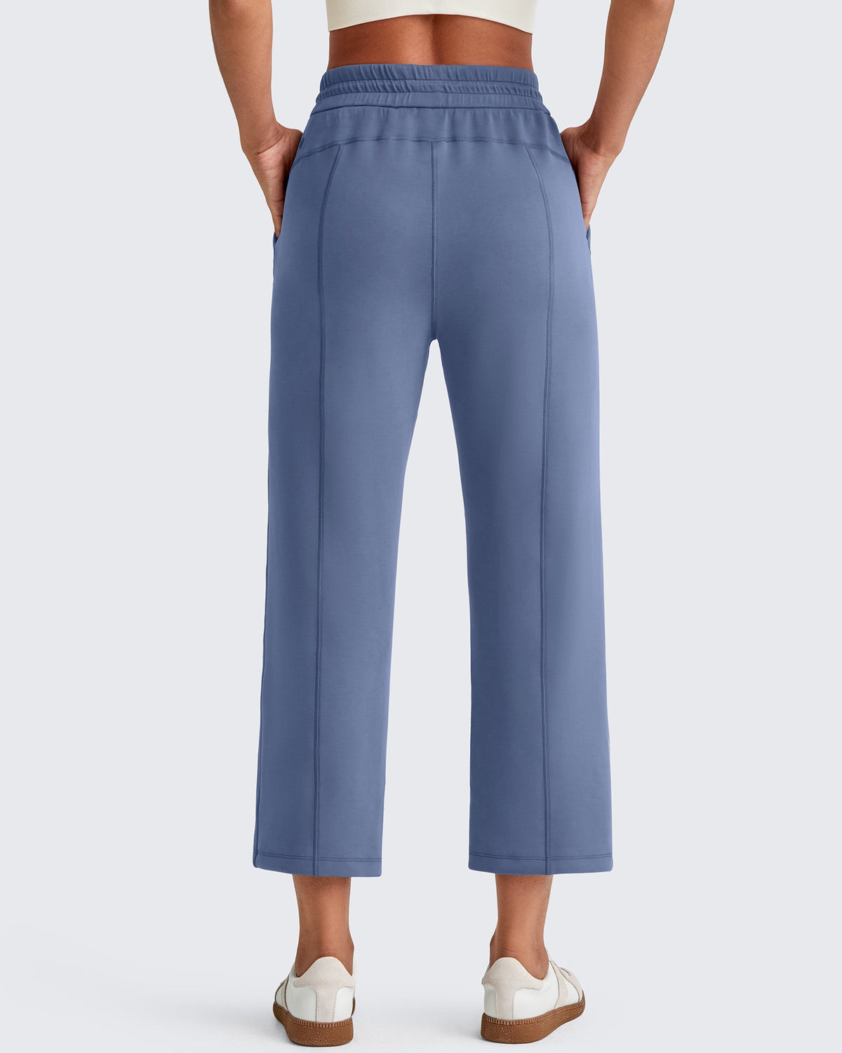 Smoofit High Waist Wide Leg Capris Pants 19''