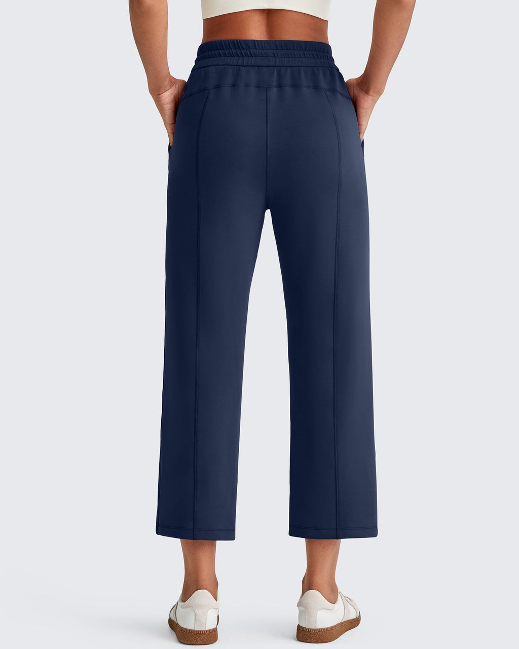 Smoofit High Waist Wide Leg Capris Pants 19''
