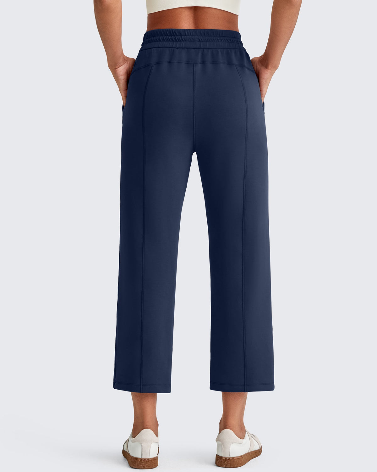 Smoofit High Waist Wide Leg Capris Pants 19''