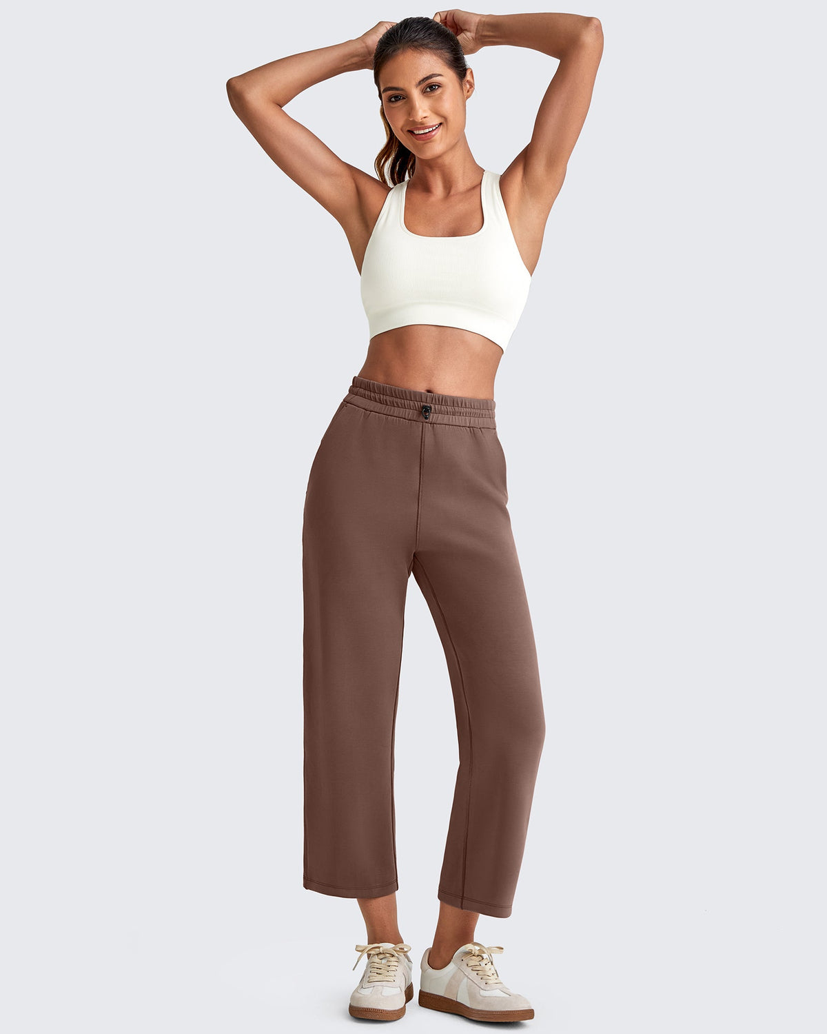 Smoofit High Waist Wide Leg Capris Pants 19''