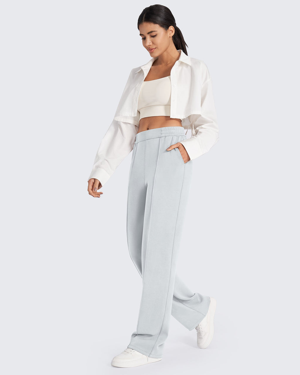 Smoofit Loose High-Rise Elastic Dressy Pants Petite