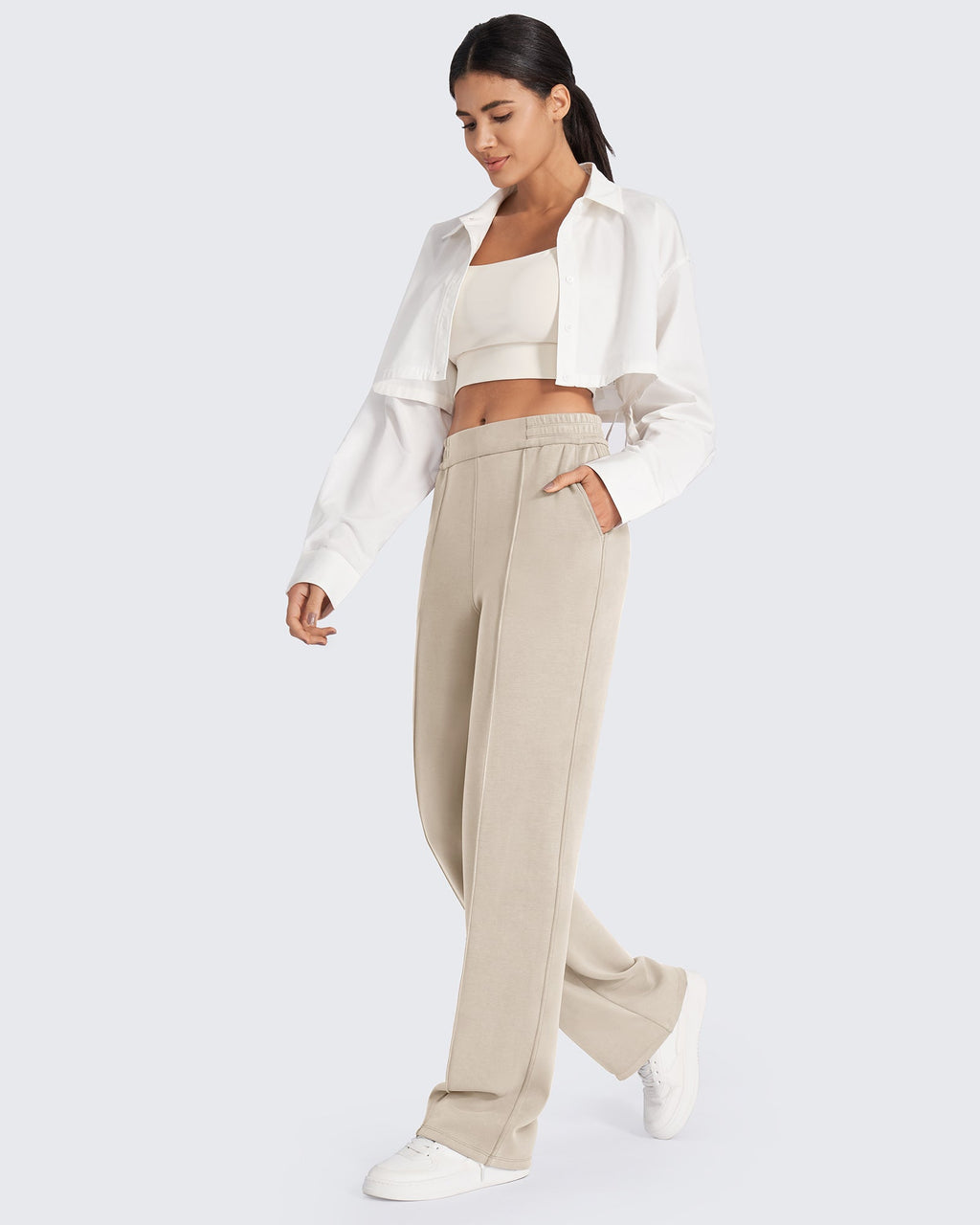 Smoofit Loose High-Rise Elastic Dressy Pants Extra Tall