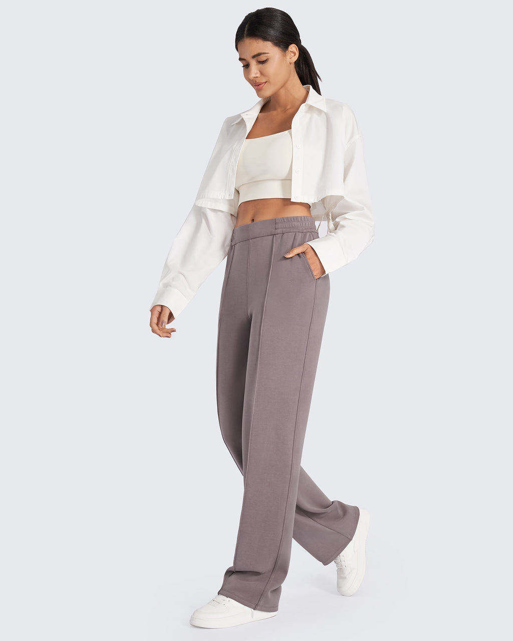 Smoofit Loose High-Rise Elastic Dressy Pants Regular