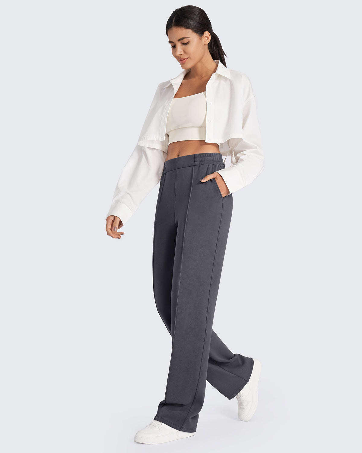 Smoofit Loose High-Rise Elastic Dressy Pants Extra Tall