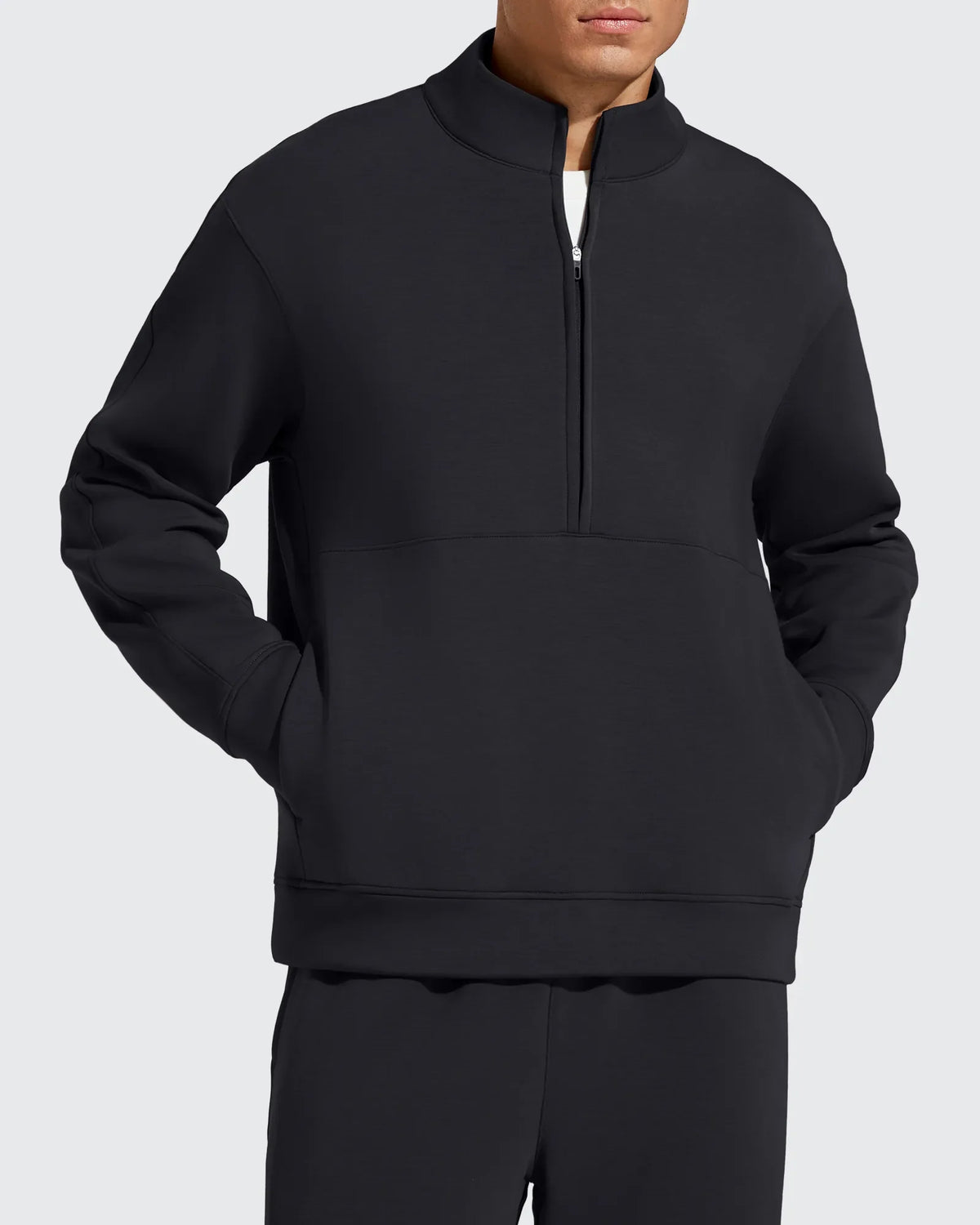 Smoofit Men's Fleece Half Zip Pockets Mock Neck Sweatshirts