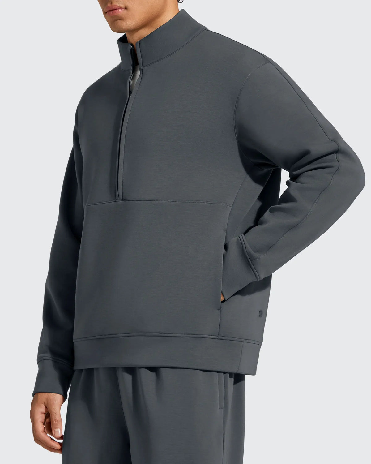 Smoofit Men's Fleece Half Zip Pockets Mock Neck Sweatshirts