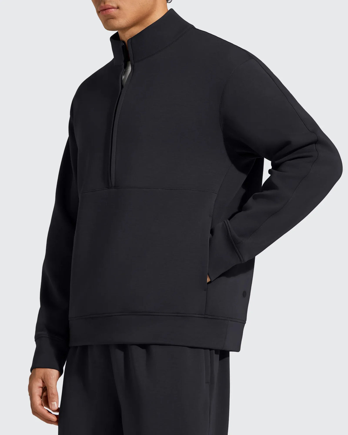 Smoofit Men's Fleece Half Zip Pockets Mock Neck Sweatshirts