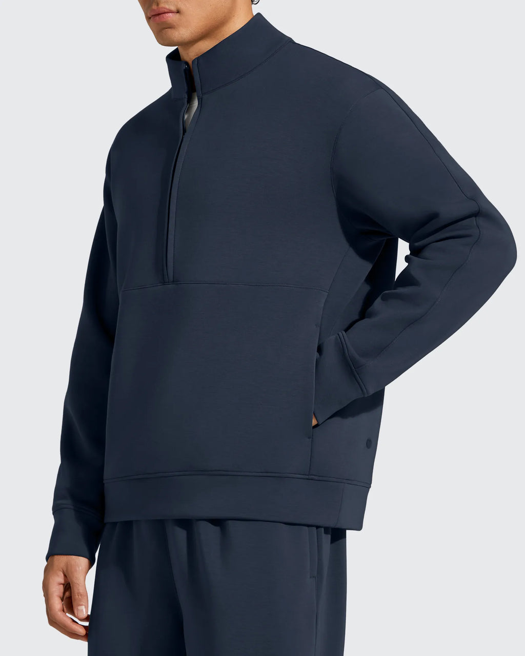 Smoofit Men's Fleece Half Zip Pockets Mock Neck Sweatshirts