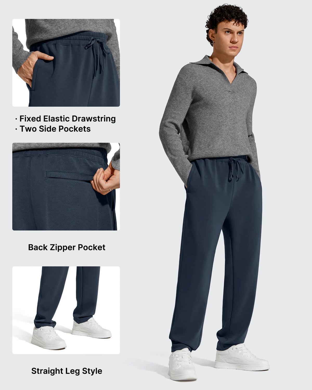 Smoofit Men's Fleece-Lined Drawstring Thermal Sweatpants