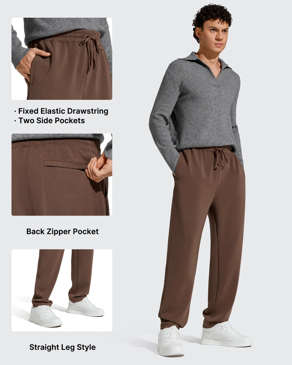 Smoofit Men's Fleece-Lined Drawstring Thermal Sweatpants