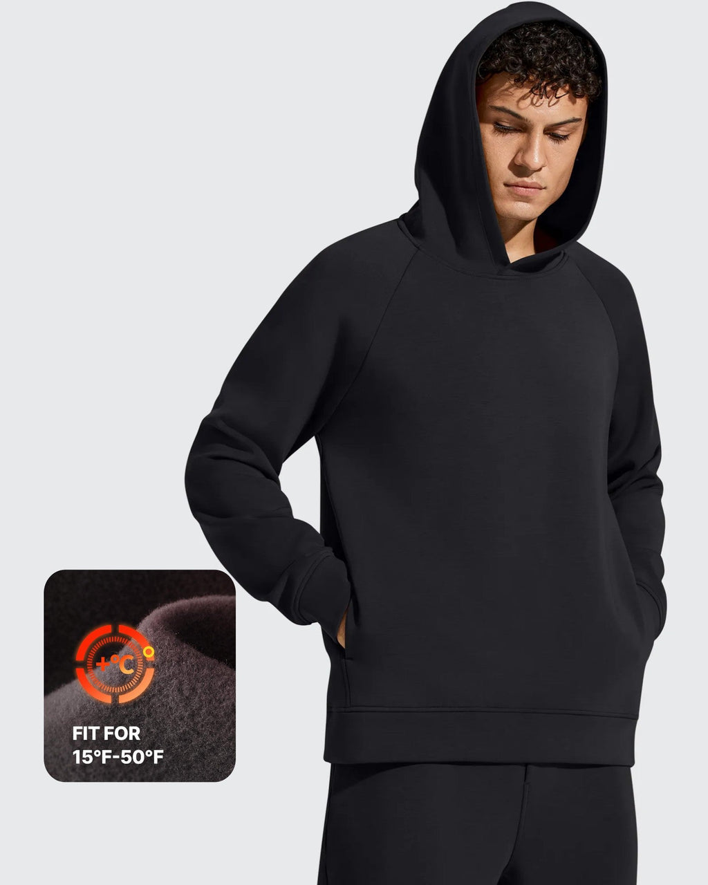 Smoofit Men's Fleece-Lined Pockets Hoodies Pullover Sweatshirts