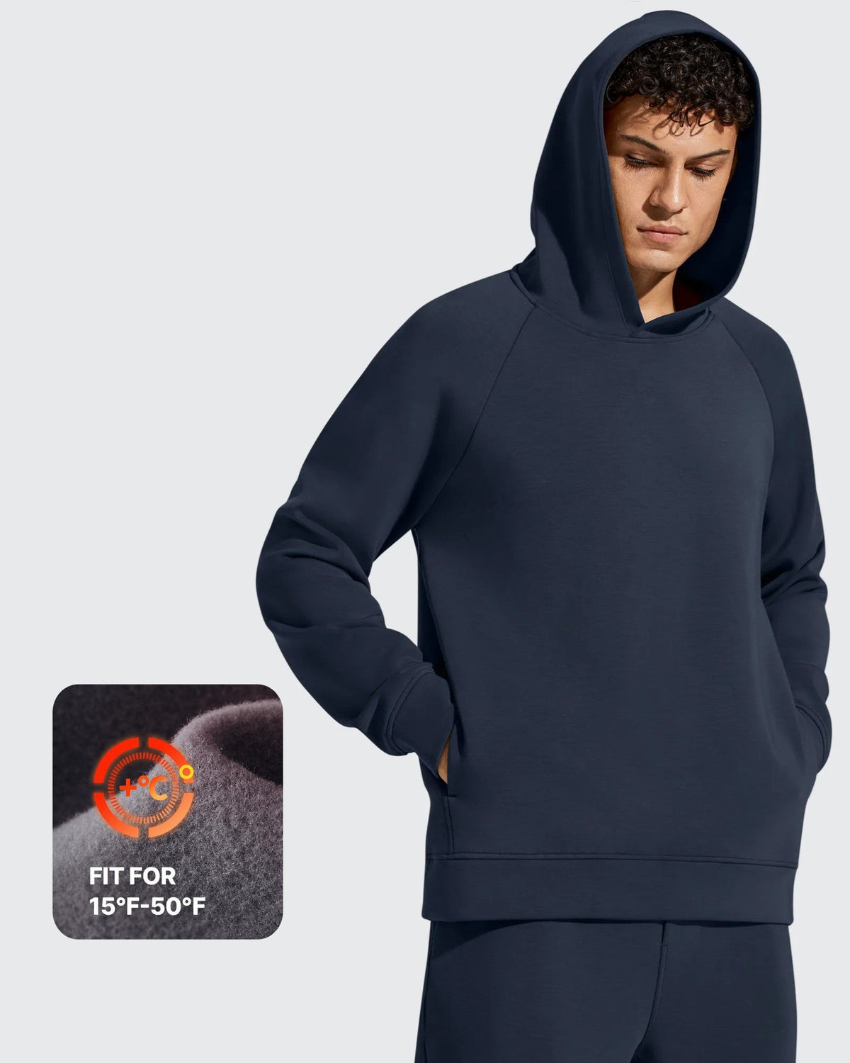Smoofit Men's Fleece-Lined Pockets Hoodies Pullover Sweatshirts