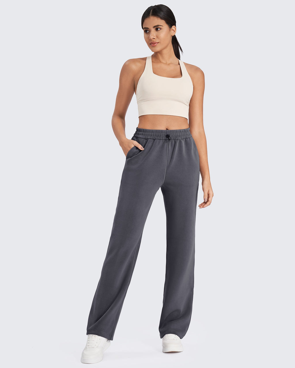Smoofit Mid-Waist Wide Leg Sweatpants Short
