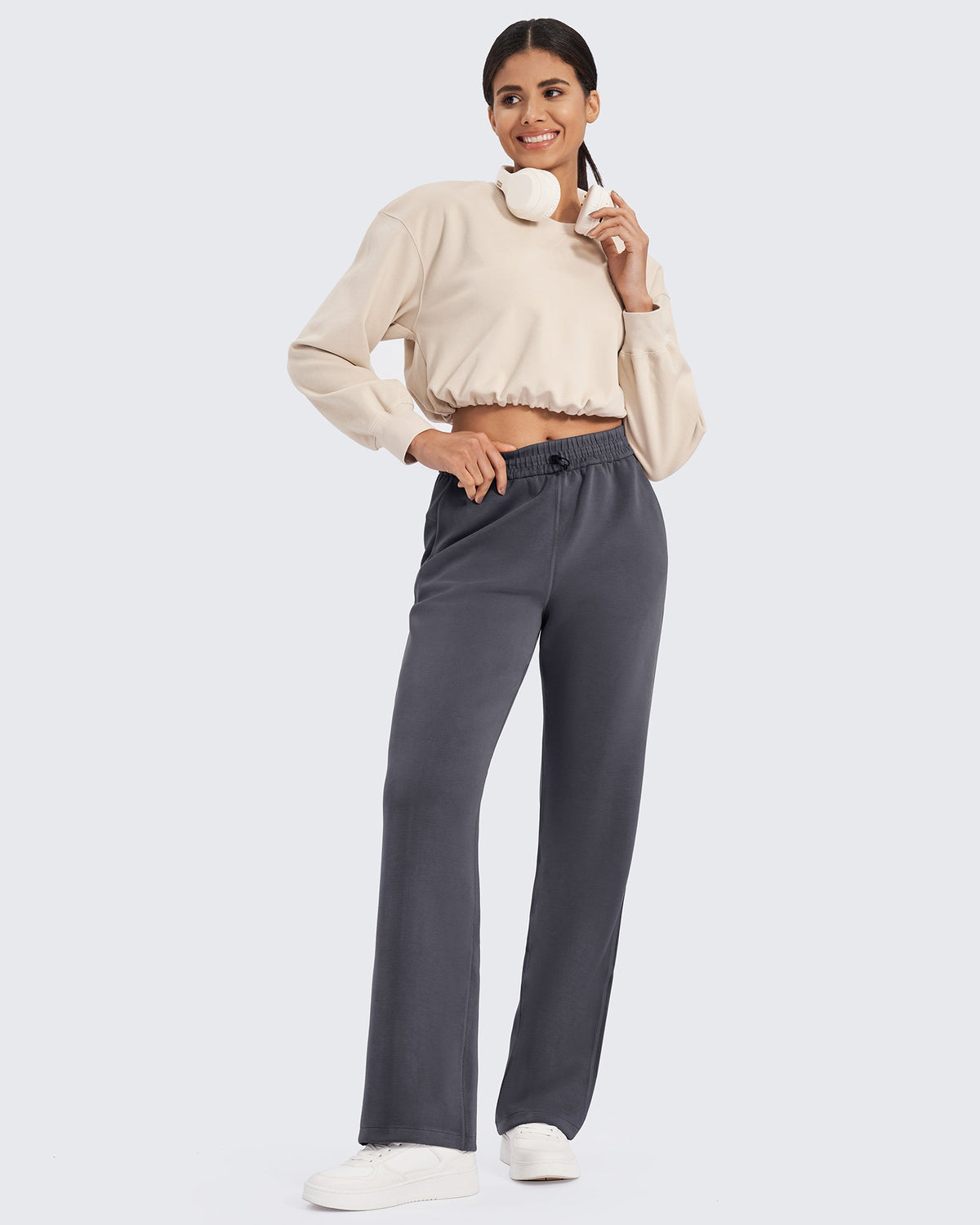 Smoofit Mid-Waist Wide Leg Sweatpants Regular