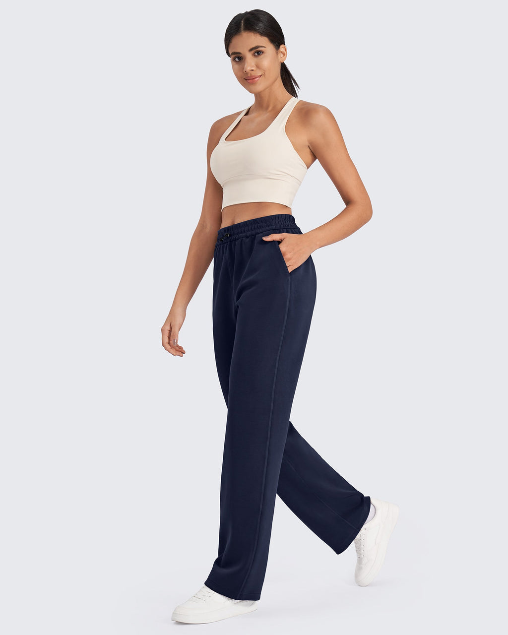 Smoofit Mid-Waist Wide Leg Sweatpants Short