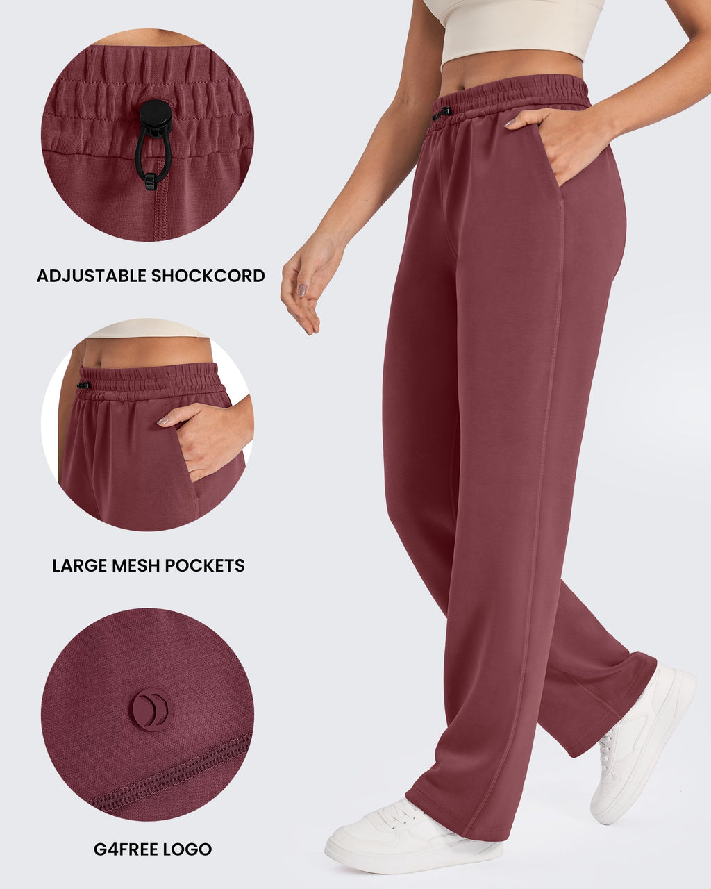 Smoofit Mid-Waist Wide Leg Sweatpants Short