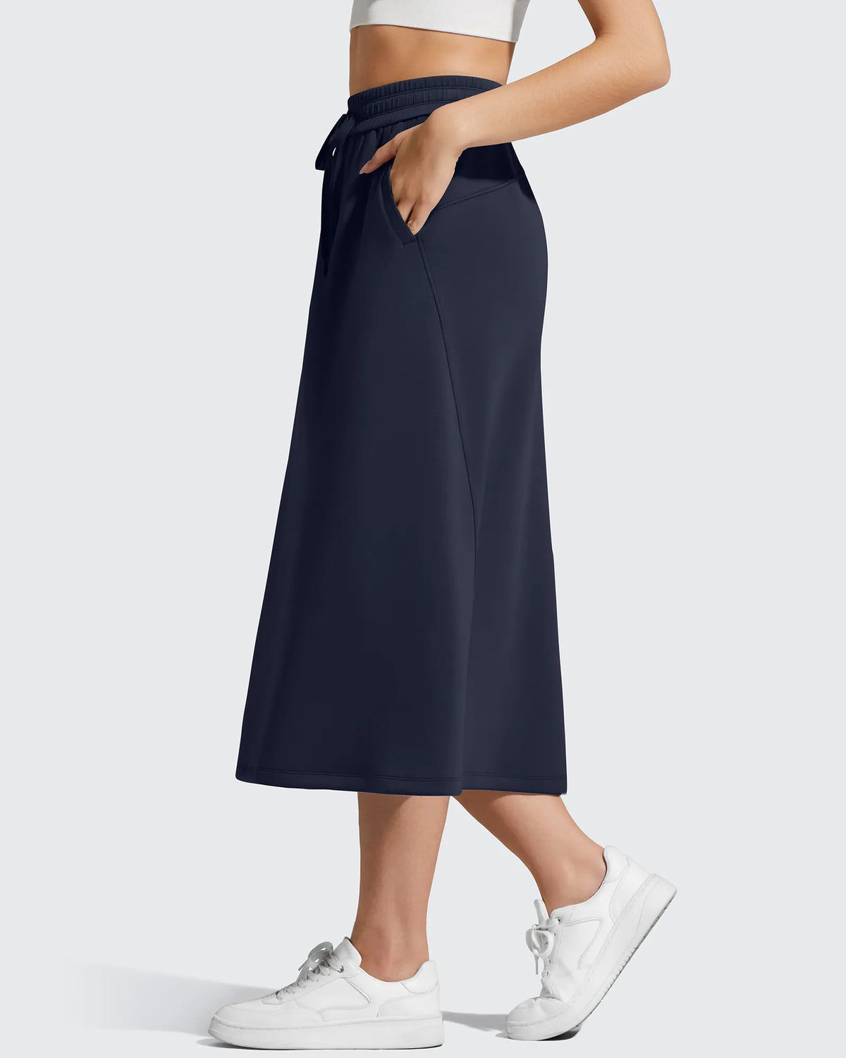 Smoofit Midi Drawstring A-line Maxi Long Skirt