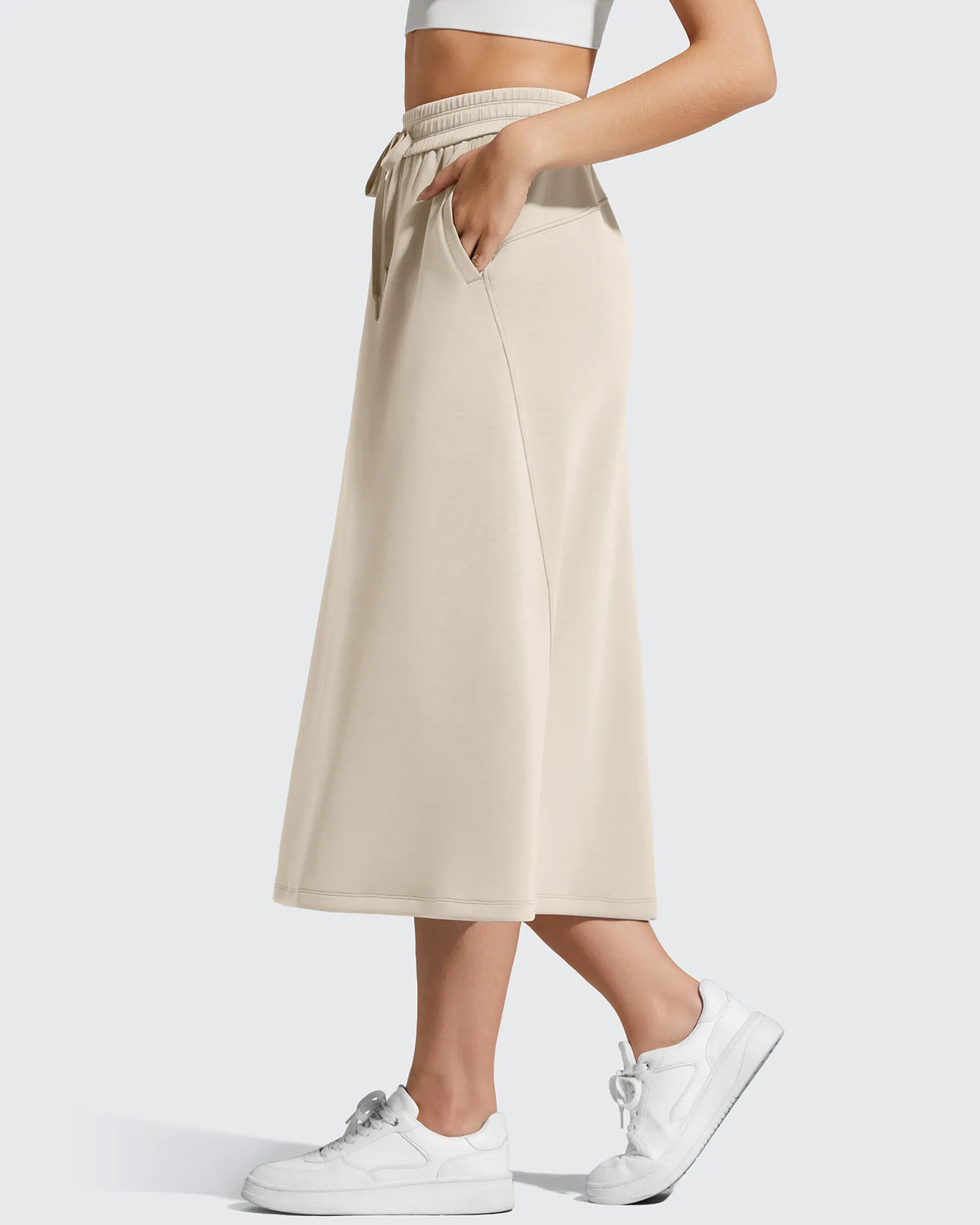 Smoofit Midi Drawstring A-line Maxi Long Skirt