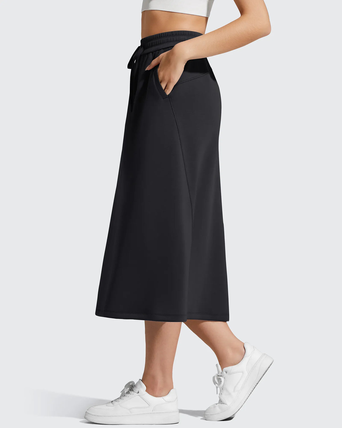 Smoofit Midi Drawstring A-line Maxi Long Skirt