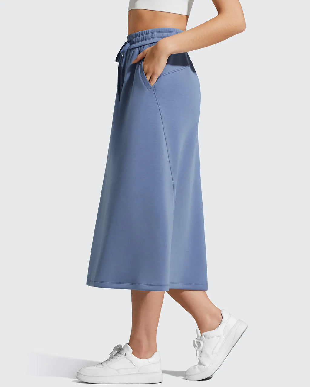 Smoofit Midi Drawstring A-line Maxi Long Skirt