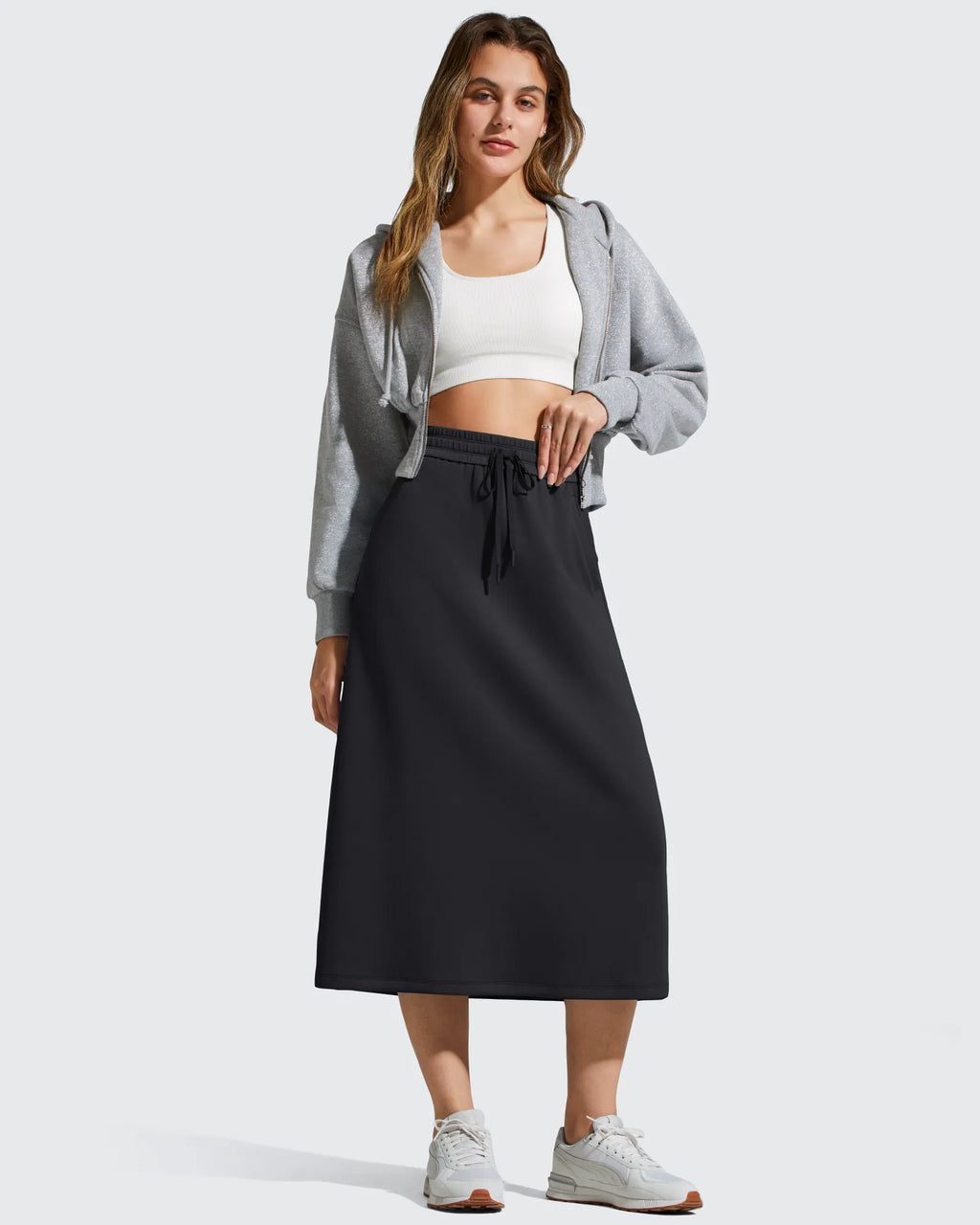 Smoofit Midi Drawstring A-line Maxi Long Skirt