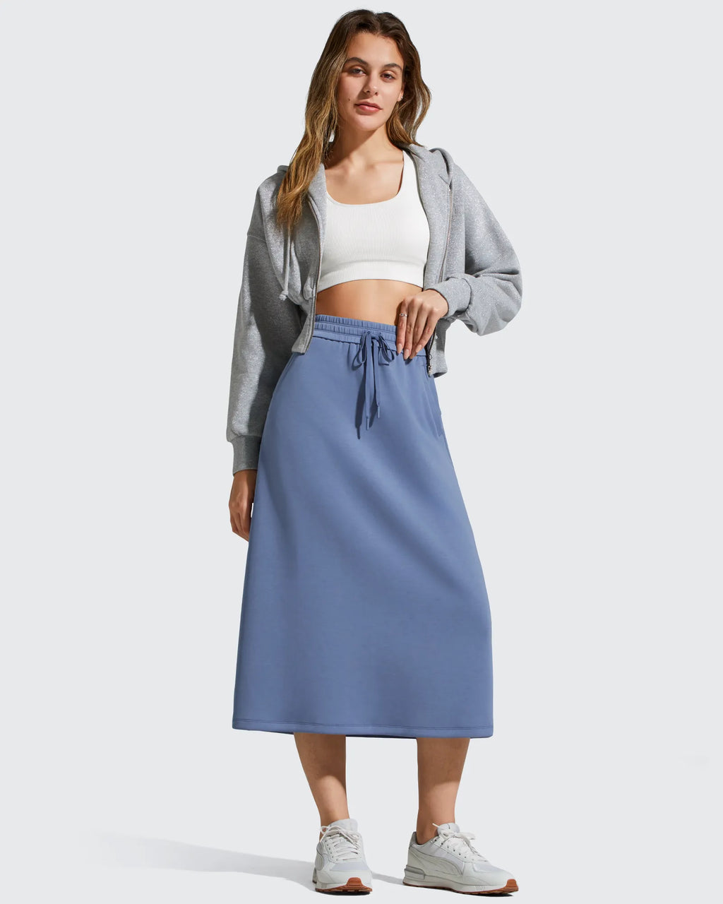Smoofit Midi Drawstring A-line Maxi Long Skirt