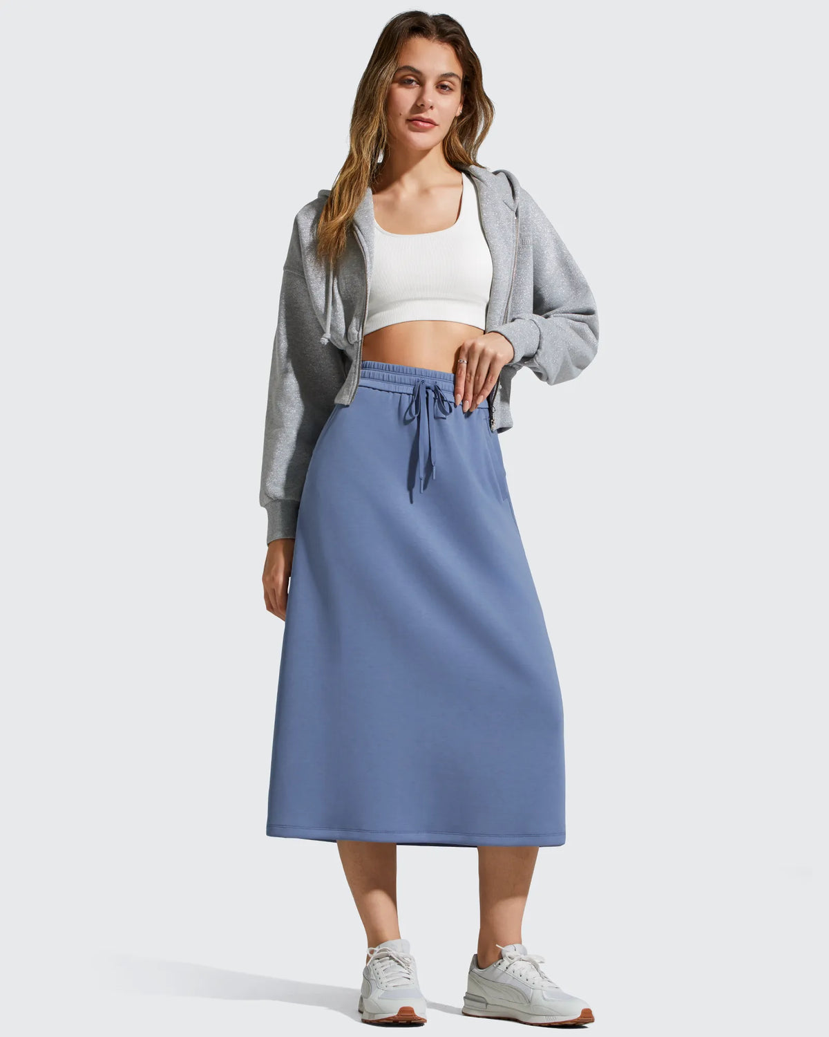 Smoofit Midi Drawstring A-line Maxi Long Skirt