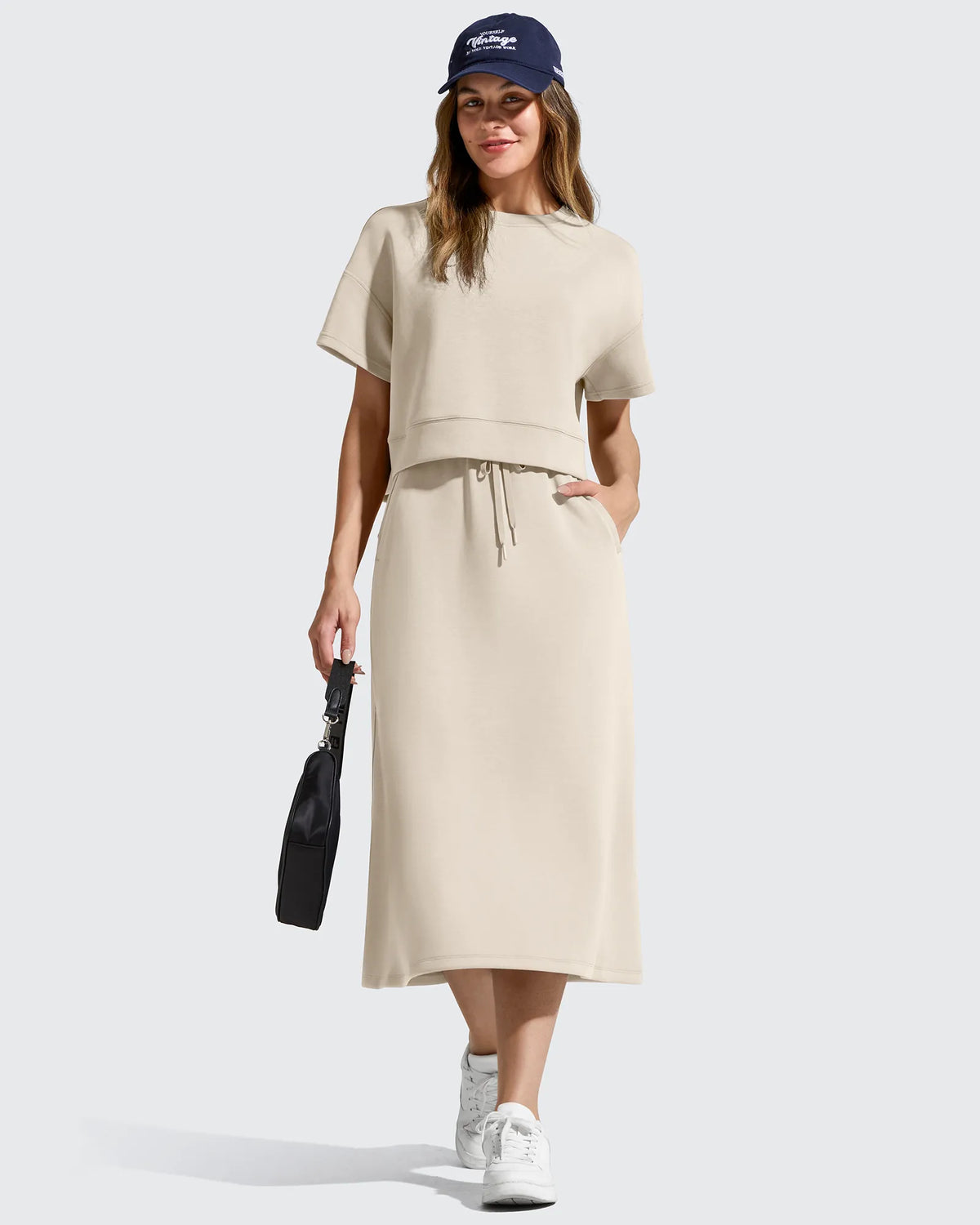 Smoofit Midi Drawstring A-line Maxi Long Skirt