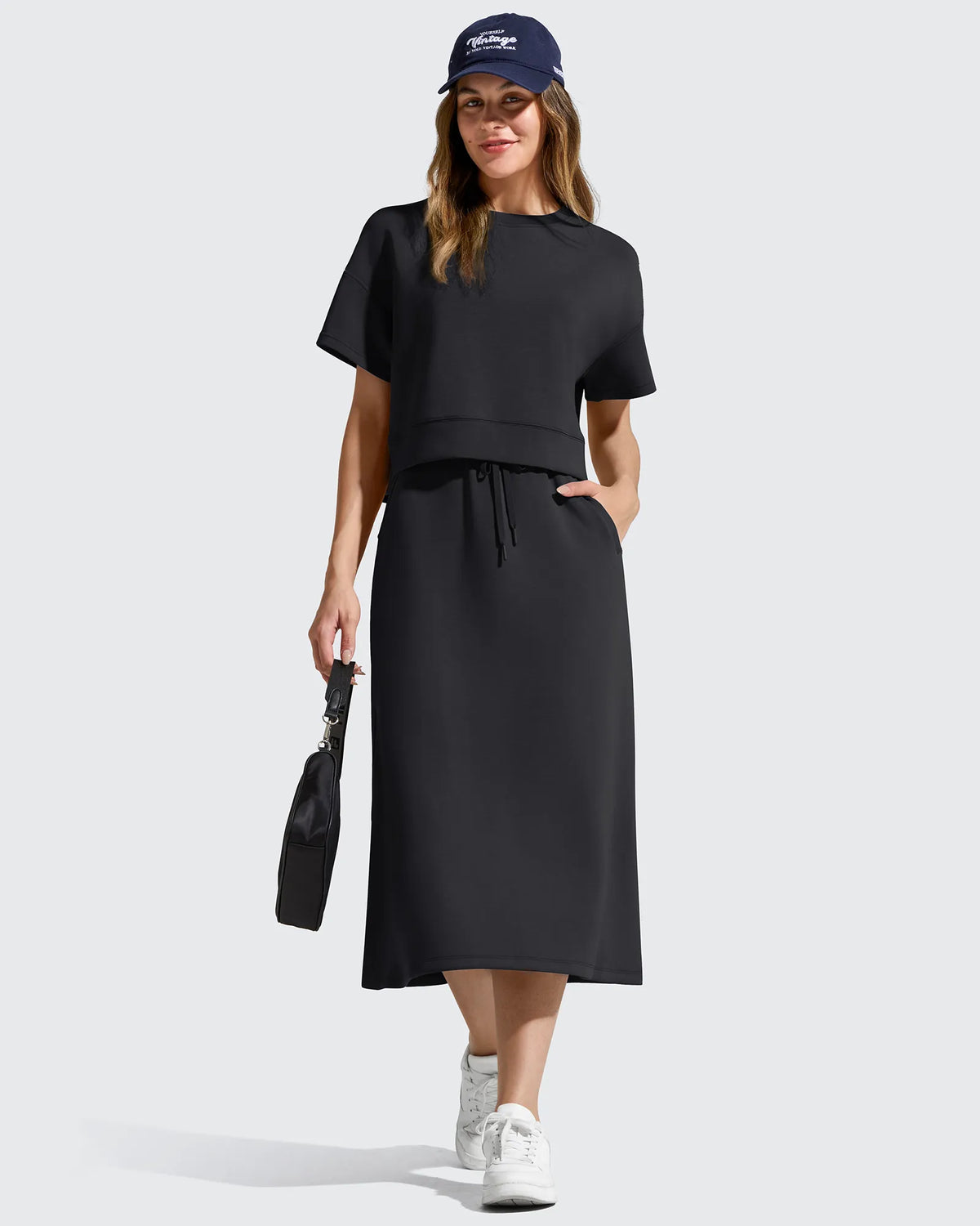 Smoofit Midi Drawstring A-line Maxi Long Skirt