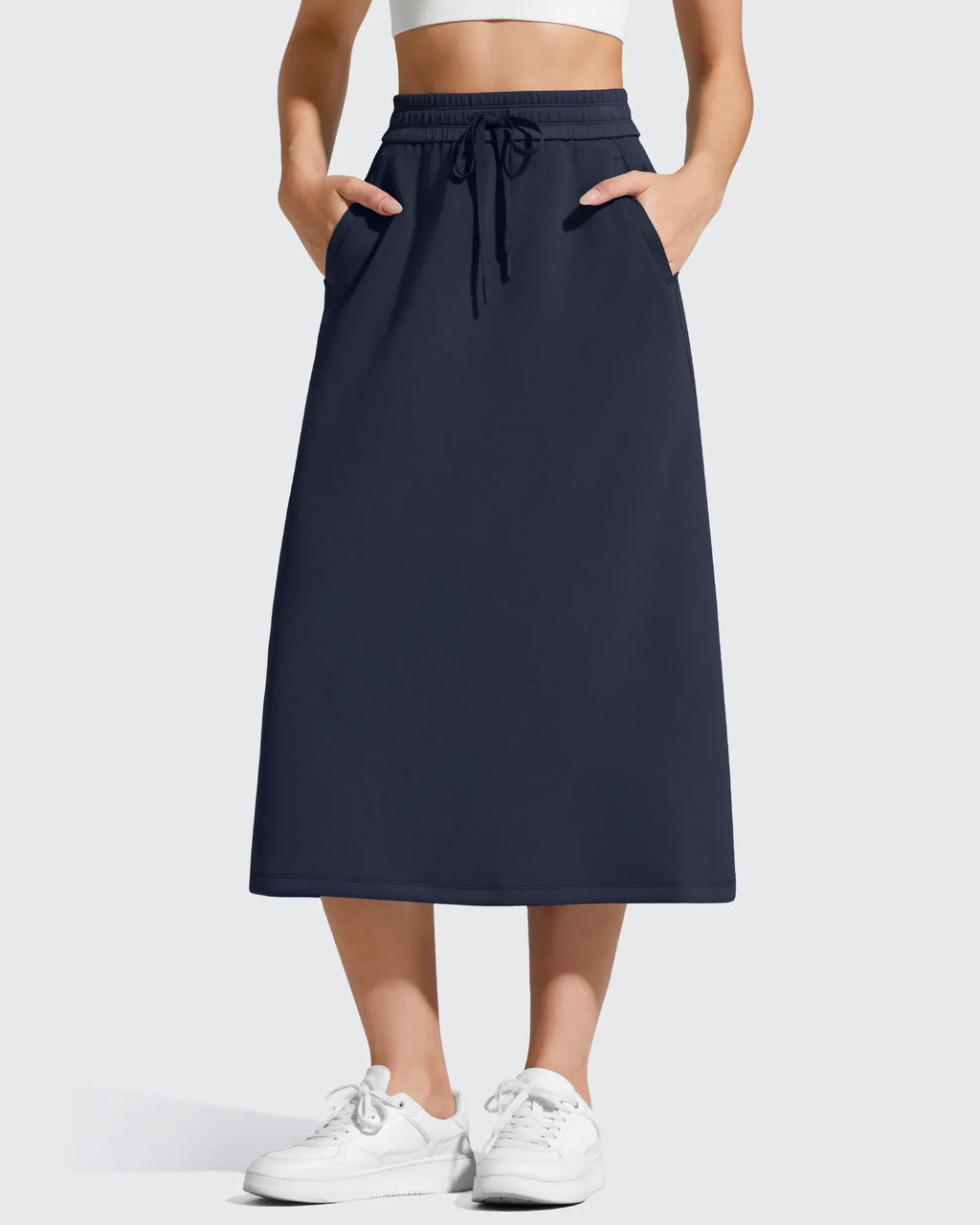 Smoofit Midi Drawstring A-line Maxi Long Skirt