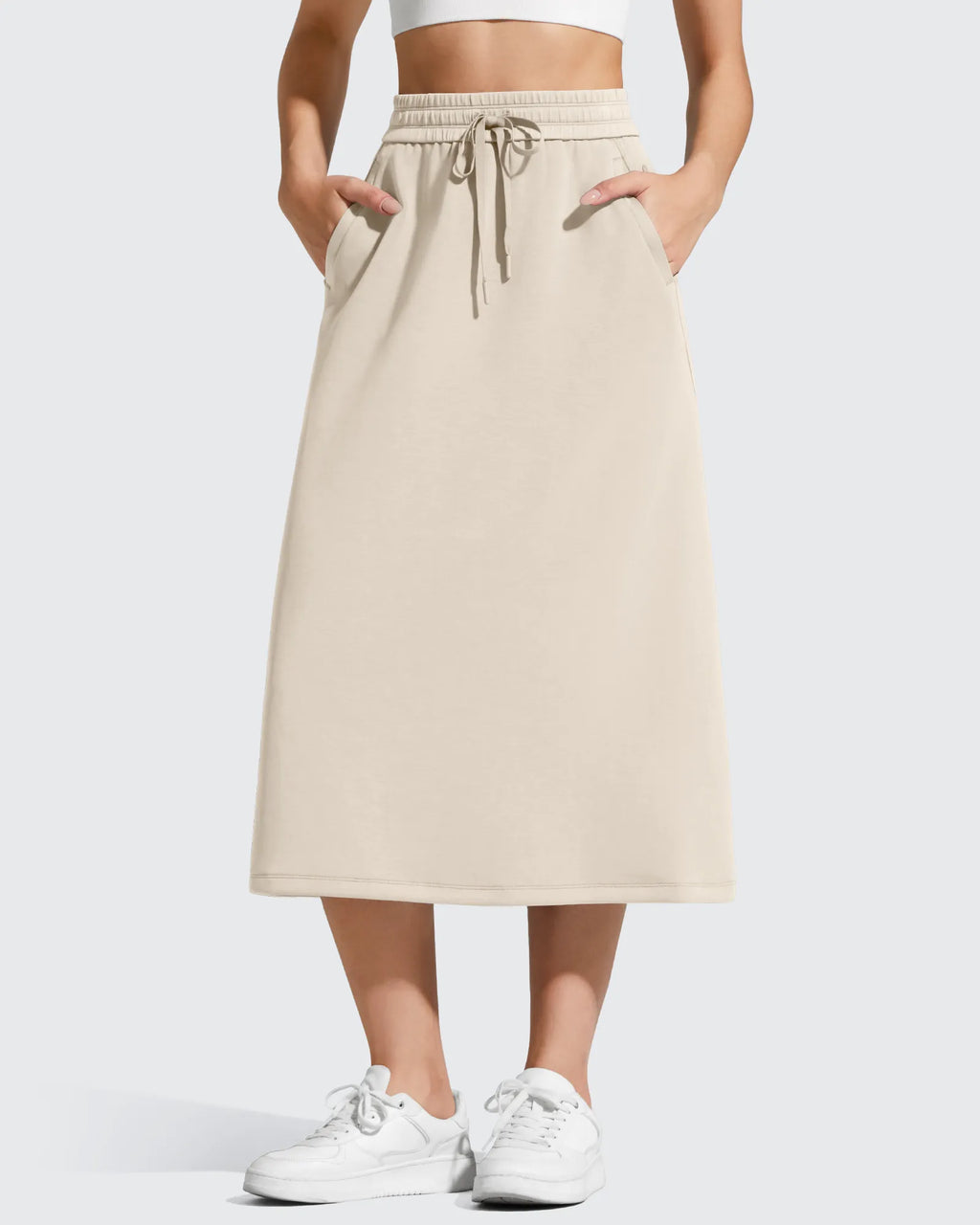 Smoofit Midi Drawstring A-line Maxi Long Skirt