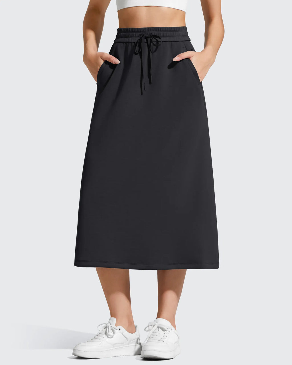 Smoofit Midi Drawstring A-line Maxi Long Skirt