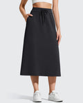Smoofit Midi Drawstring A-line Maxi Long Skirt