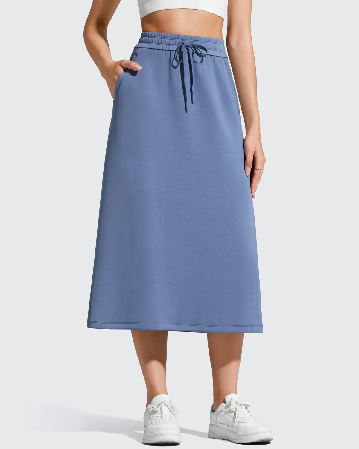 Smoofit Midi Drawstring A-line Maxi Long Skirt