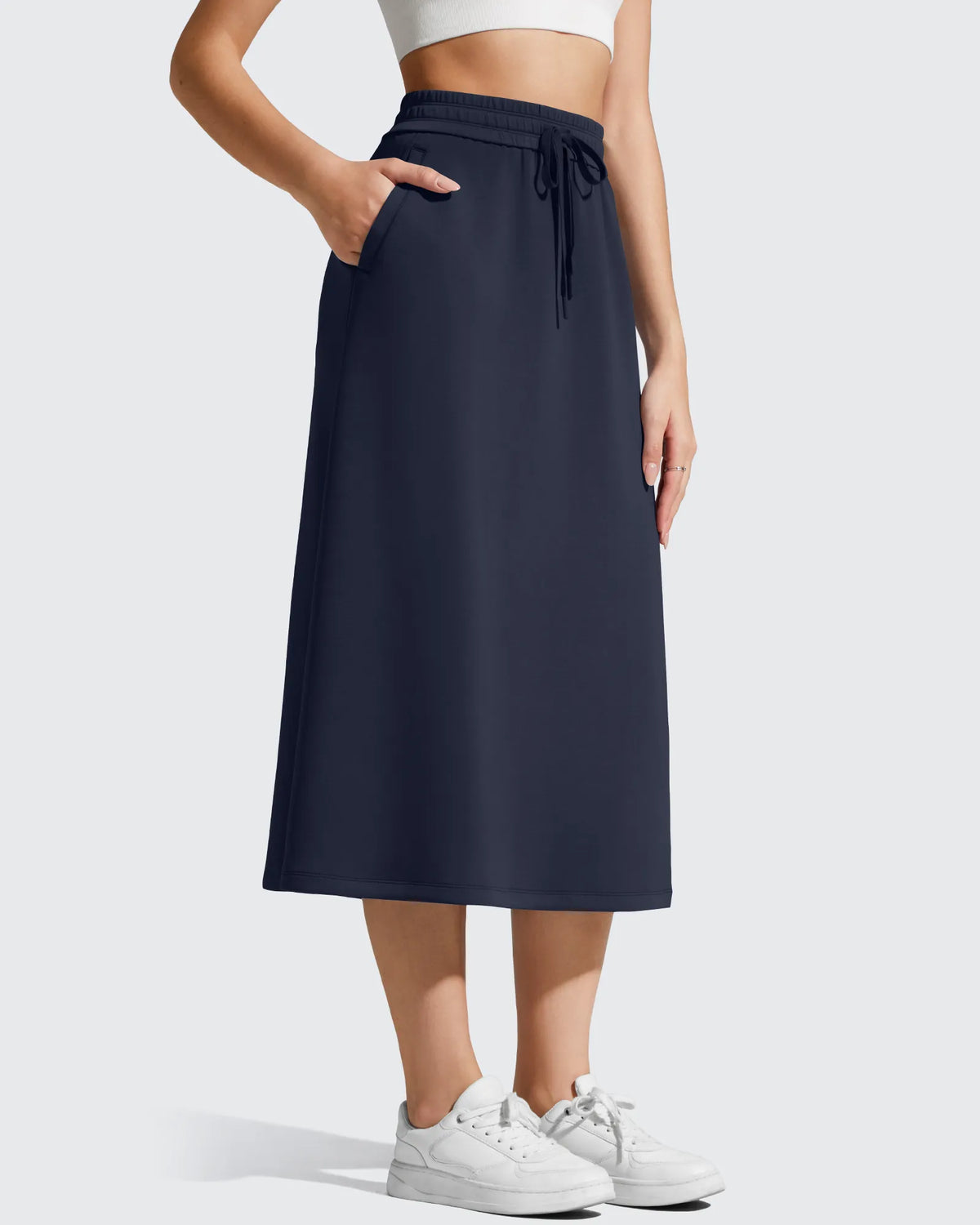 Smoofit Midi Drawstring A-line Maxi Long Skirt
