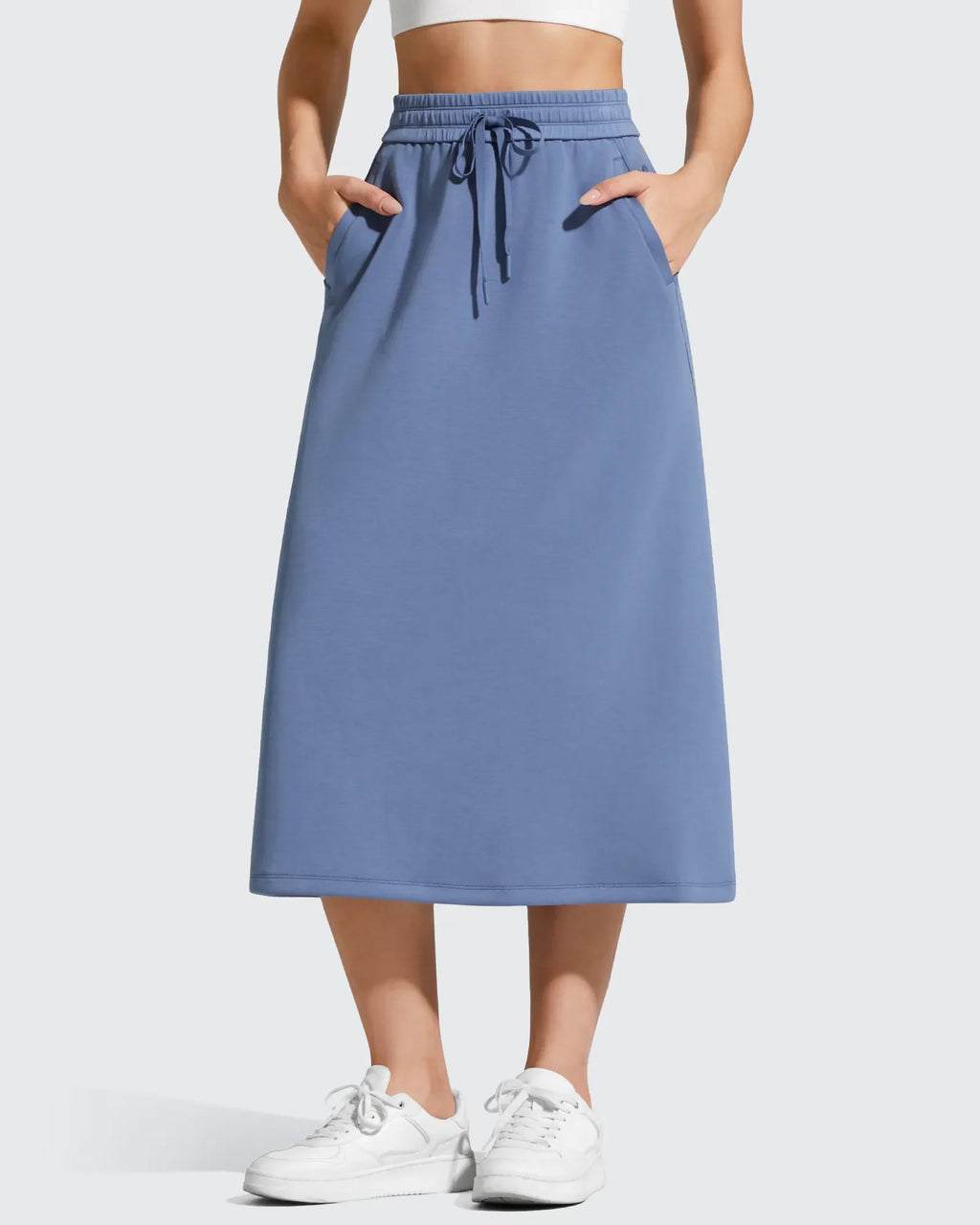 Smoofit Midi Drawstring A-line Maxi Long Skirt