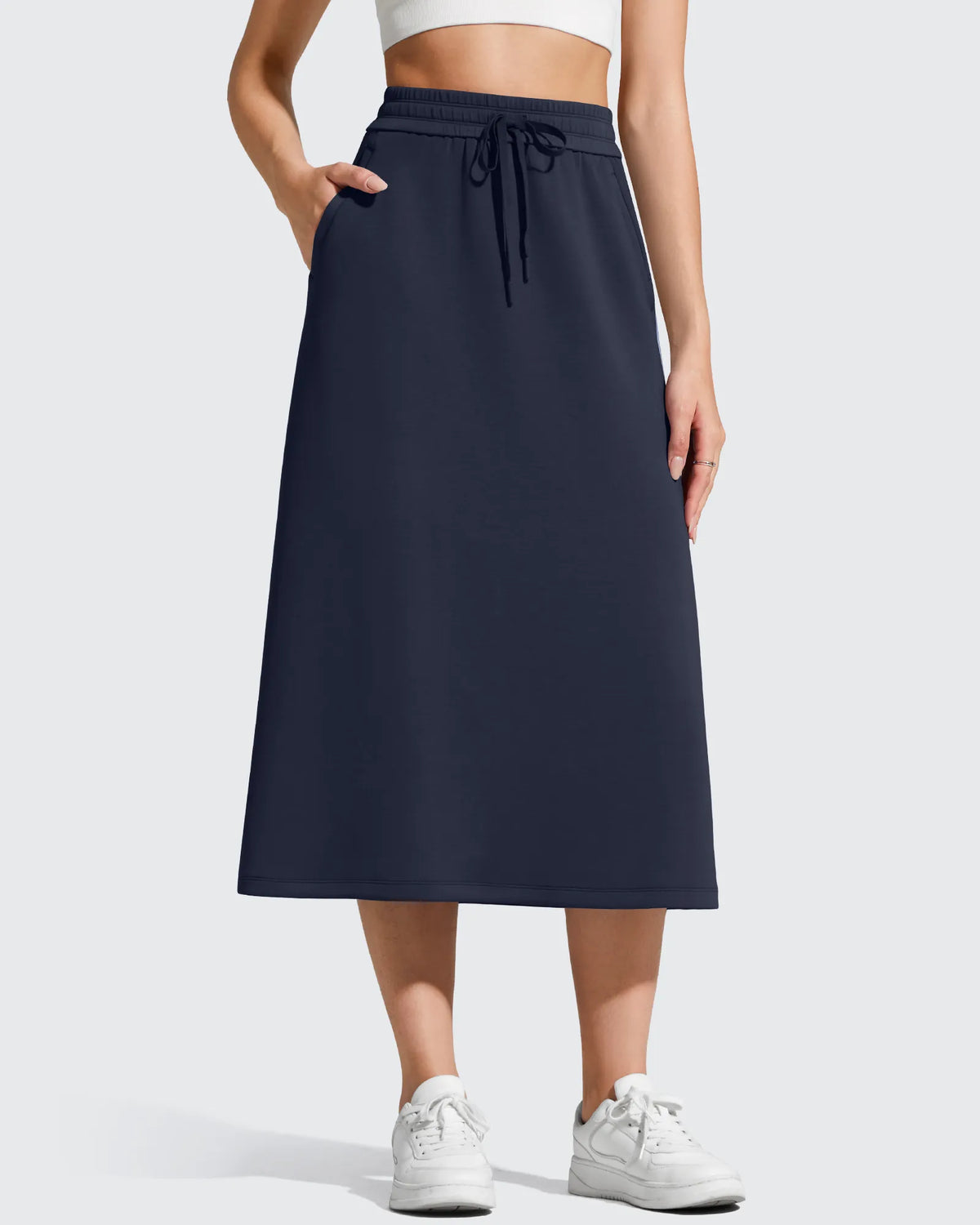 Smoofit Midi Drawstring A-line Maxi Long Skirt